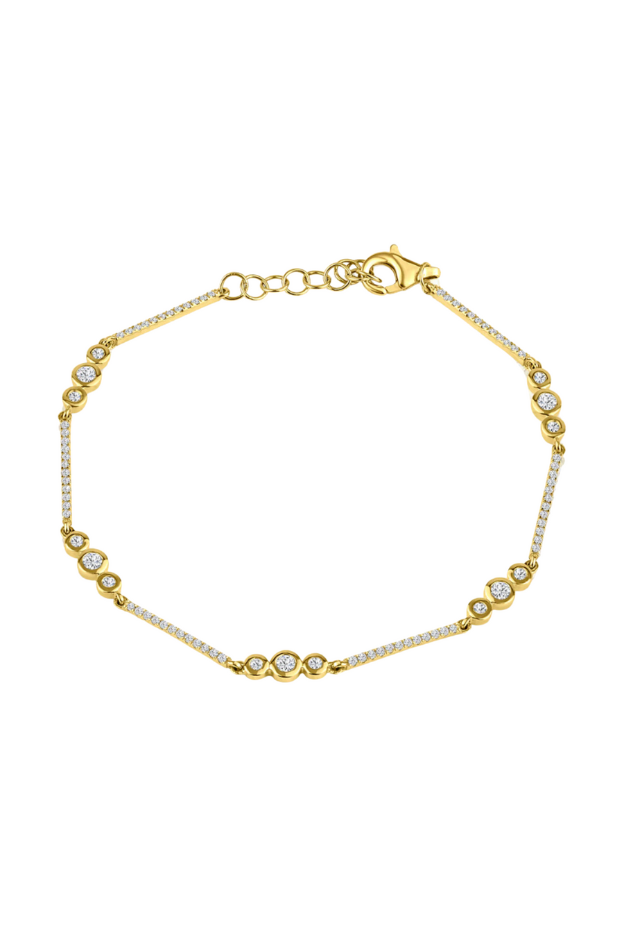 DAINTY ROUND BEZEL STATION BRACELET