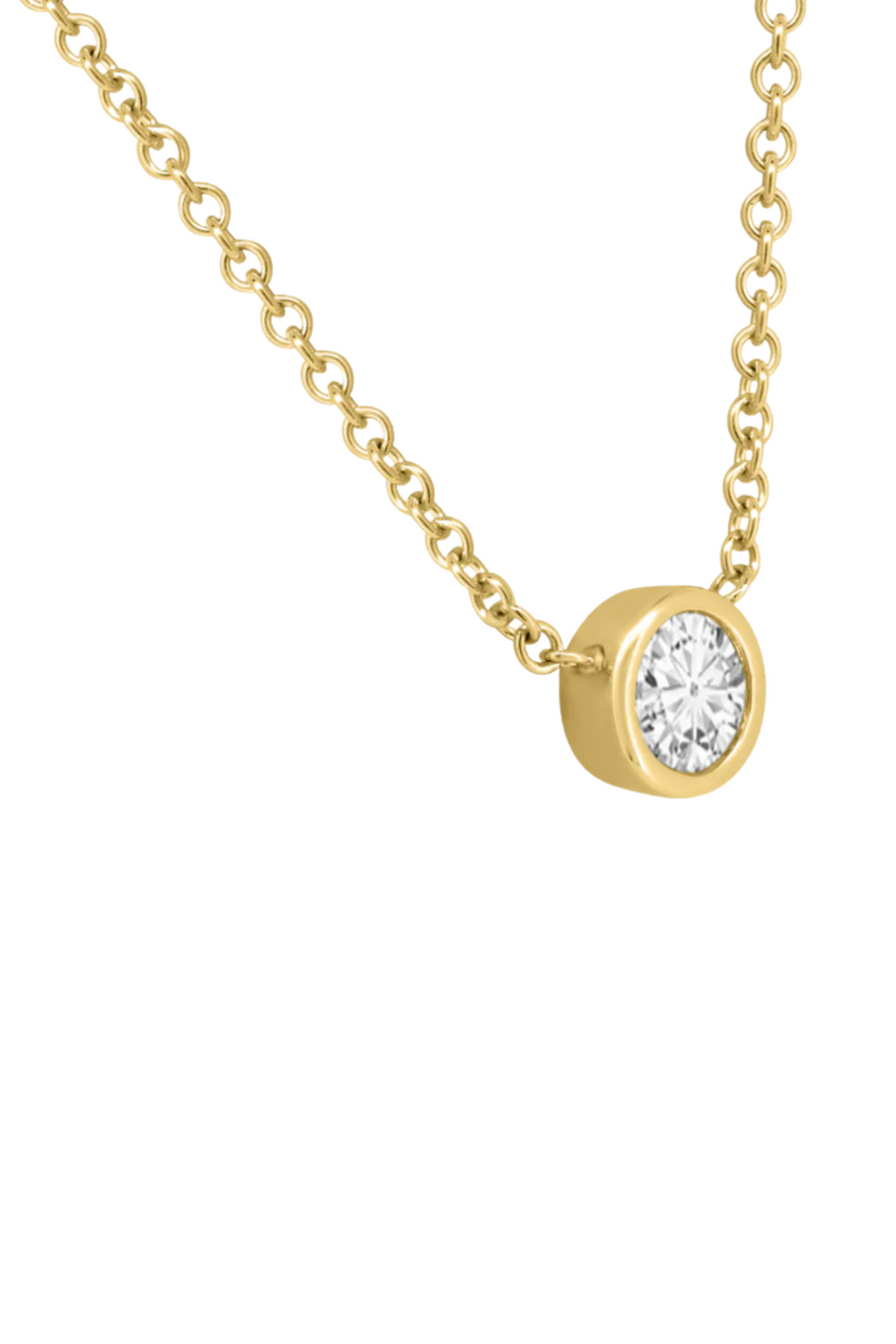 BEZEL SET DIAMOND SOLITAIRE NECKLACE