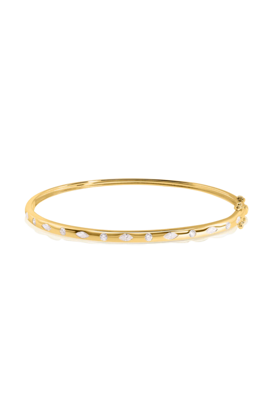 MULTI SHAPE DIAMOND INLAY BANGLE