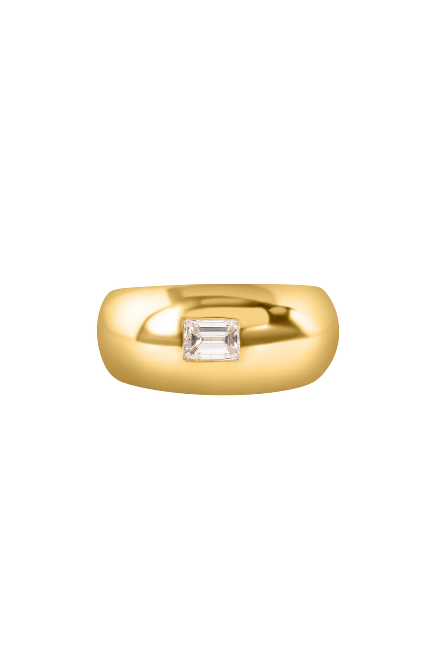 EMERALD CUT DIAMOND DOME RING