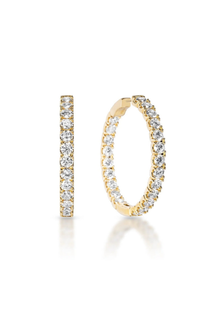 MEDIUM DIAMOND INSIDE OUT HOOPS