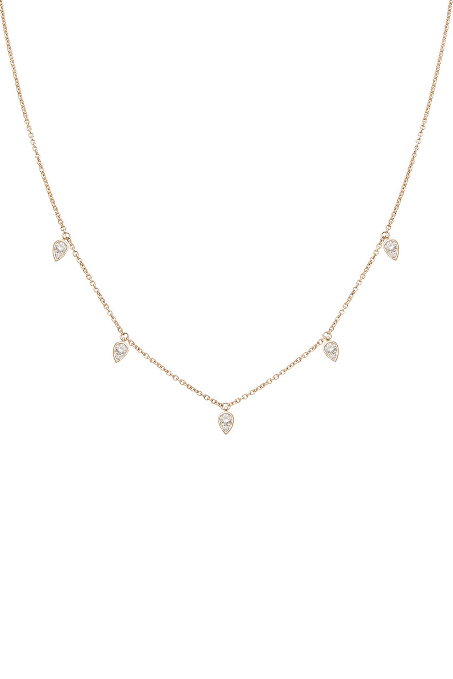 5 PEAR DIAMOND DANGLE NECKLACE