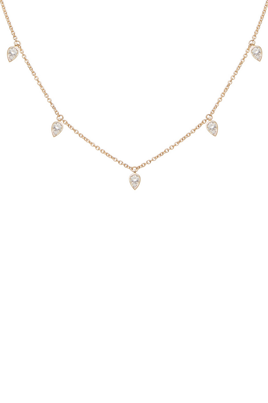 5 PEAR DIAMOND DANGLE NECKLACE