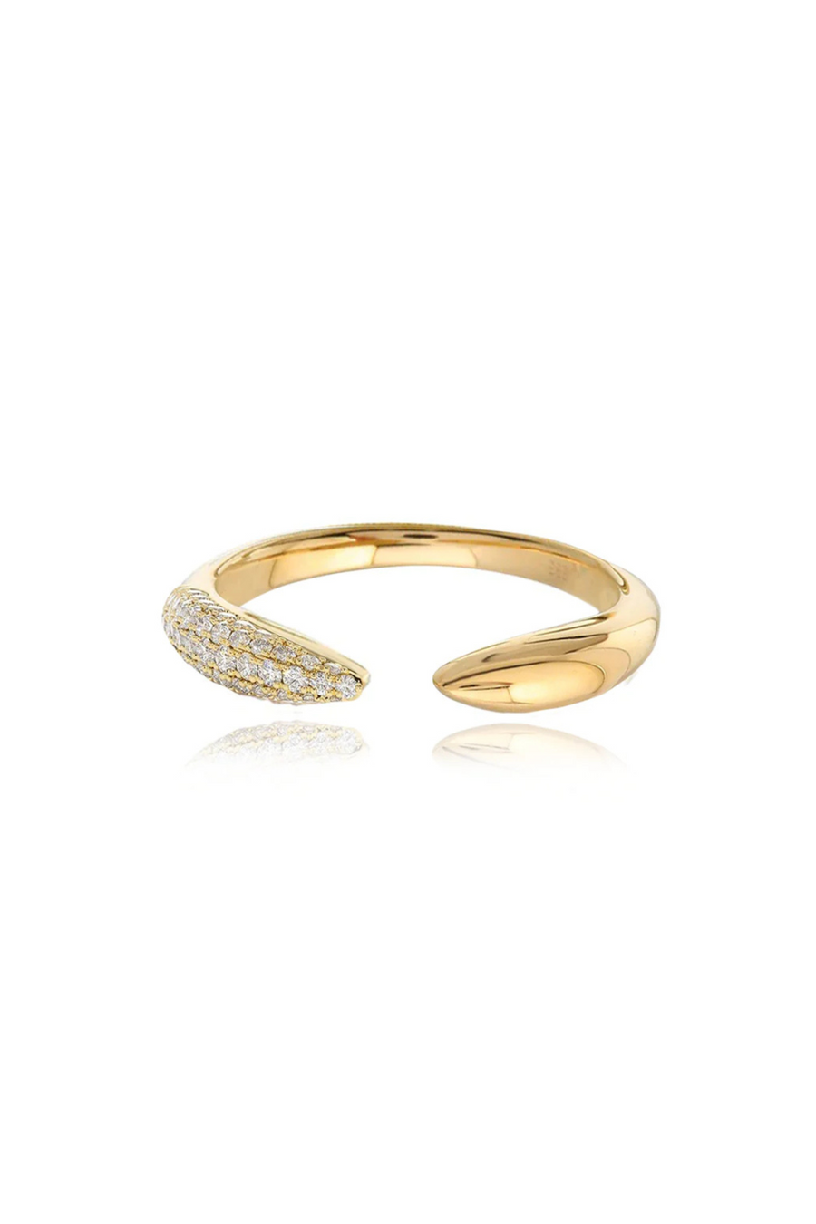 HALF PAVE CLAW RING